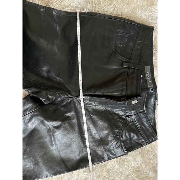 Vintage Gap Genuine Leather Pants Black Bootcut Motorcycle Style Sz 4 - Picture 6 of 10